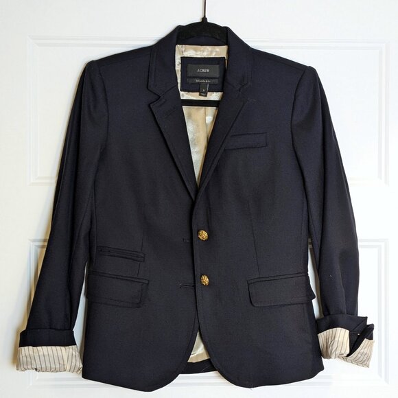 🎉Host Pick🎉 J. CREW Schoolboy Navy Wool Blazer SZ 2 - Picture 6 of 15